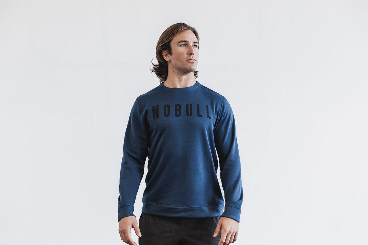 Nobull Crew Men\'s Sweatshirts Navy | Australia (GB9130)